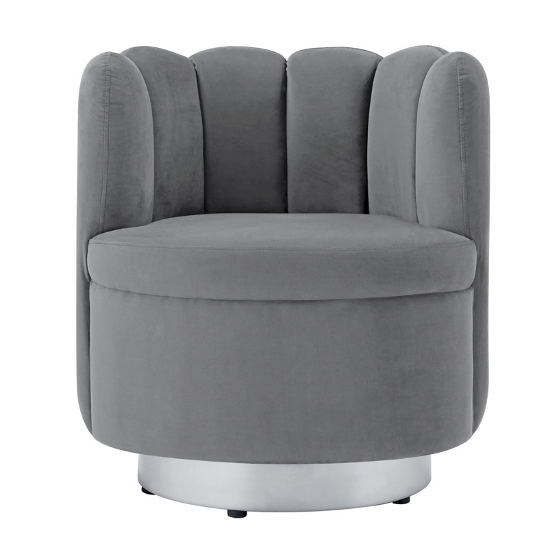 Nicole Miller Jett Velvet Swivel Barrel Chair | Wayfair